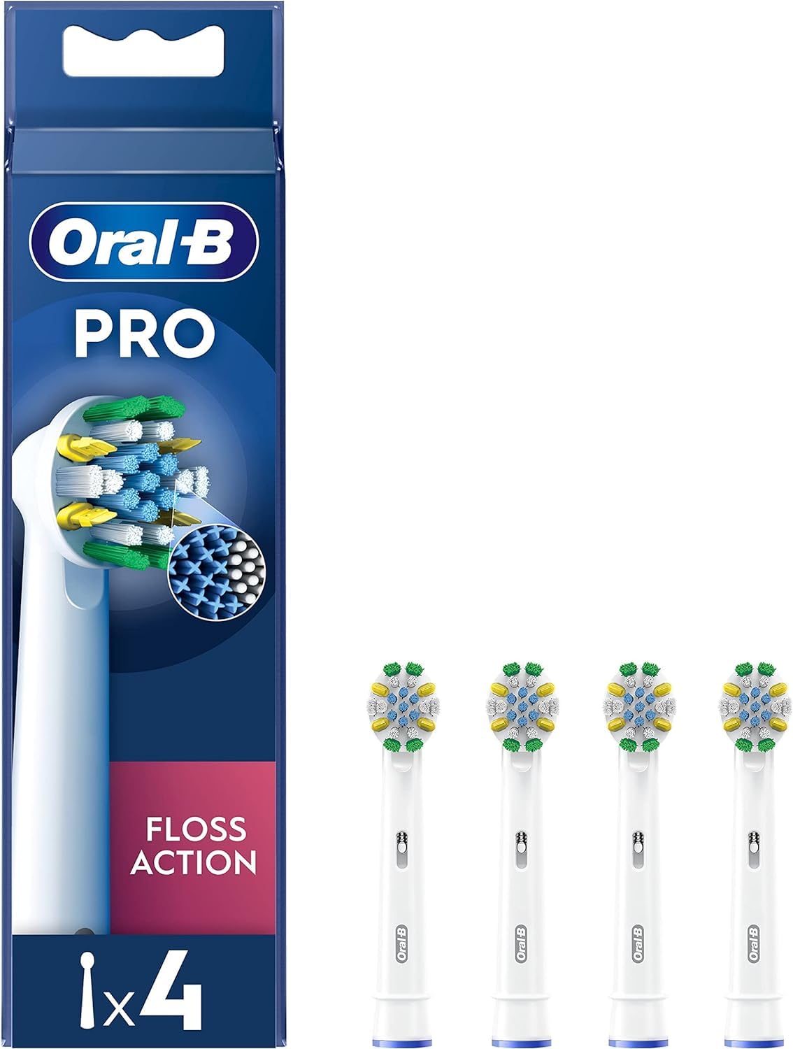 Oral-B Pro Floss Action Electric Toothbrush Heads, X-shape and Interdental Bristles